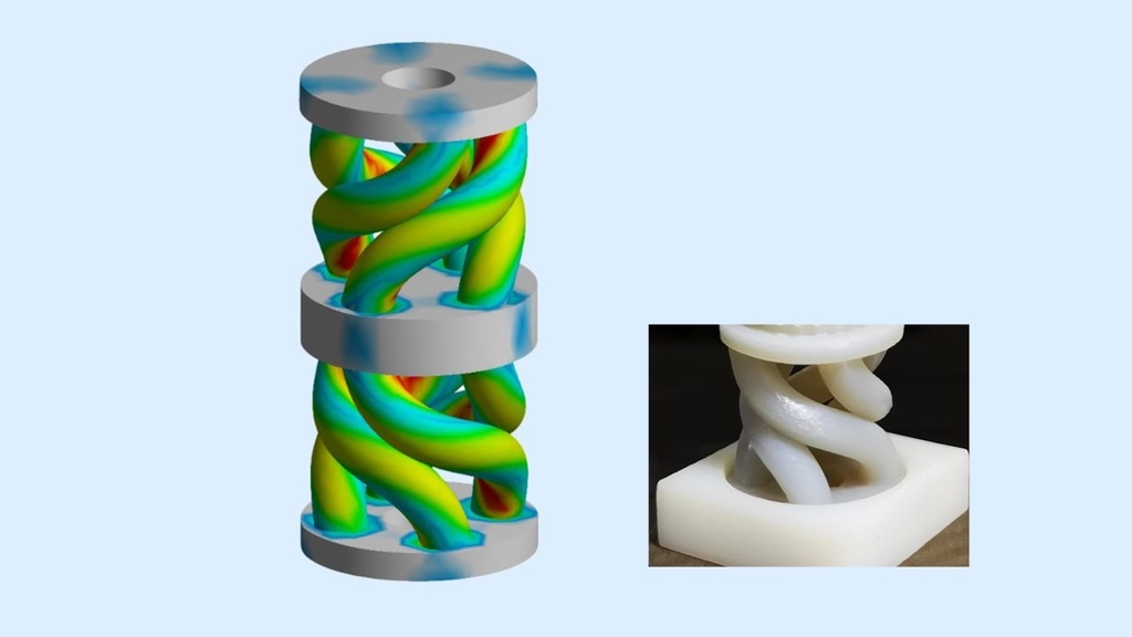 spiralförmige Verformung des Metamaterials