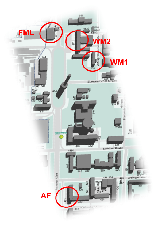 Map with location of IAM-MMI buildings